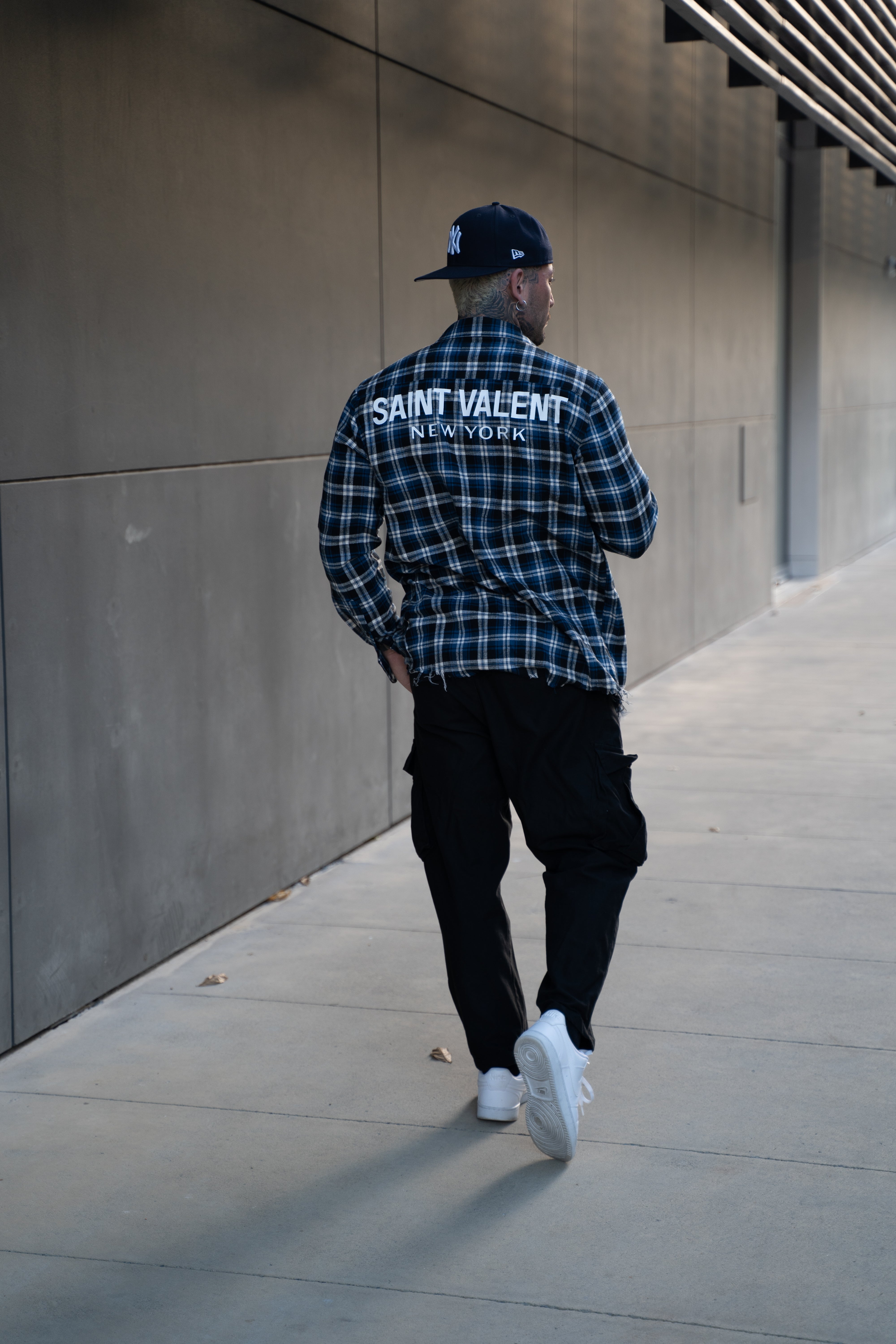 SAINT VALENT'S - Signature Ripped Blue Flannel