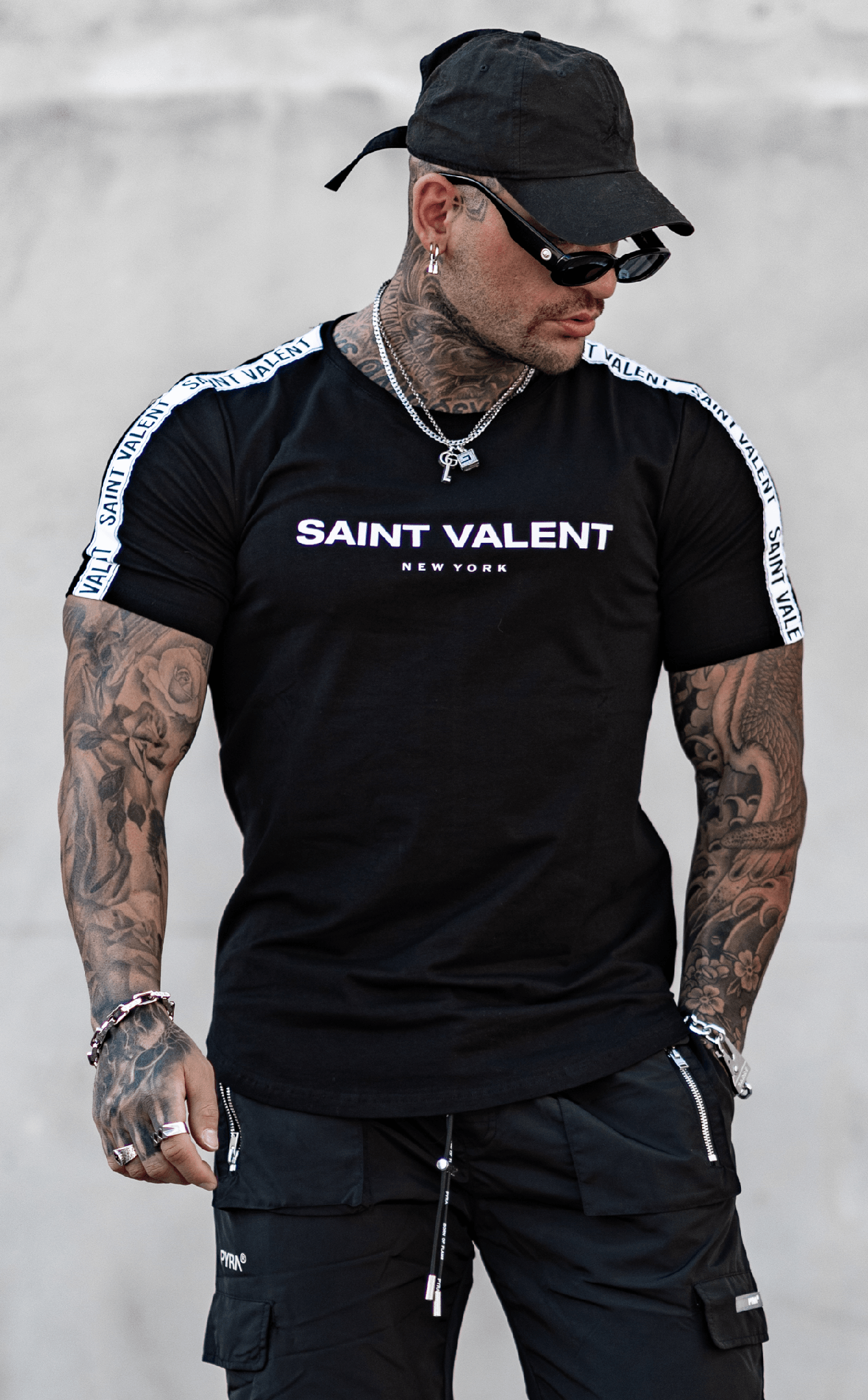 SAINT VALENT'S - Origin Taped Black Tee - SAINT VALENT®