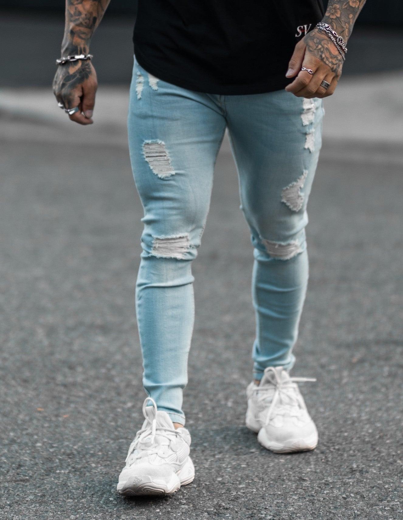 SAINT VALENT'S - Boundless Ripped Ocean Jeans - SAINT VALENT®