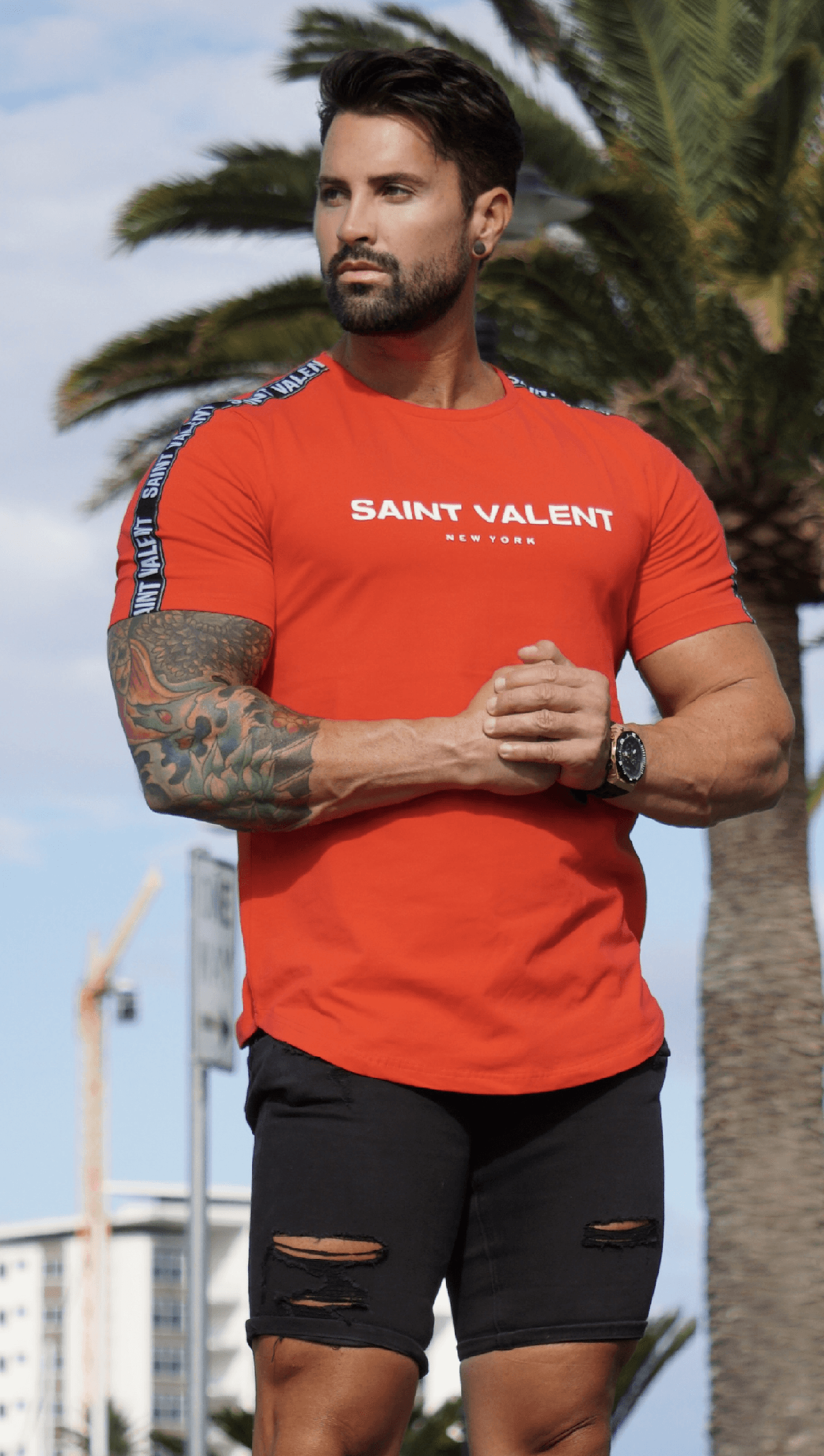 SAINT VALENT'S - Origin Taped Red Tee - SAINT VALENT®