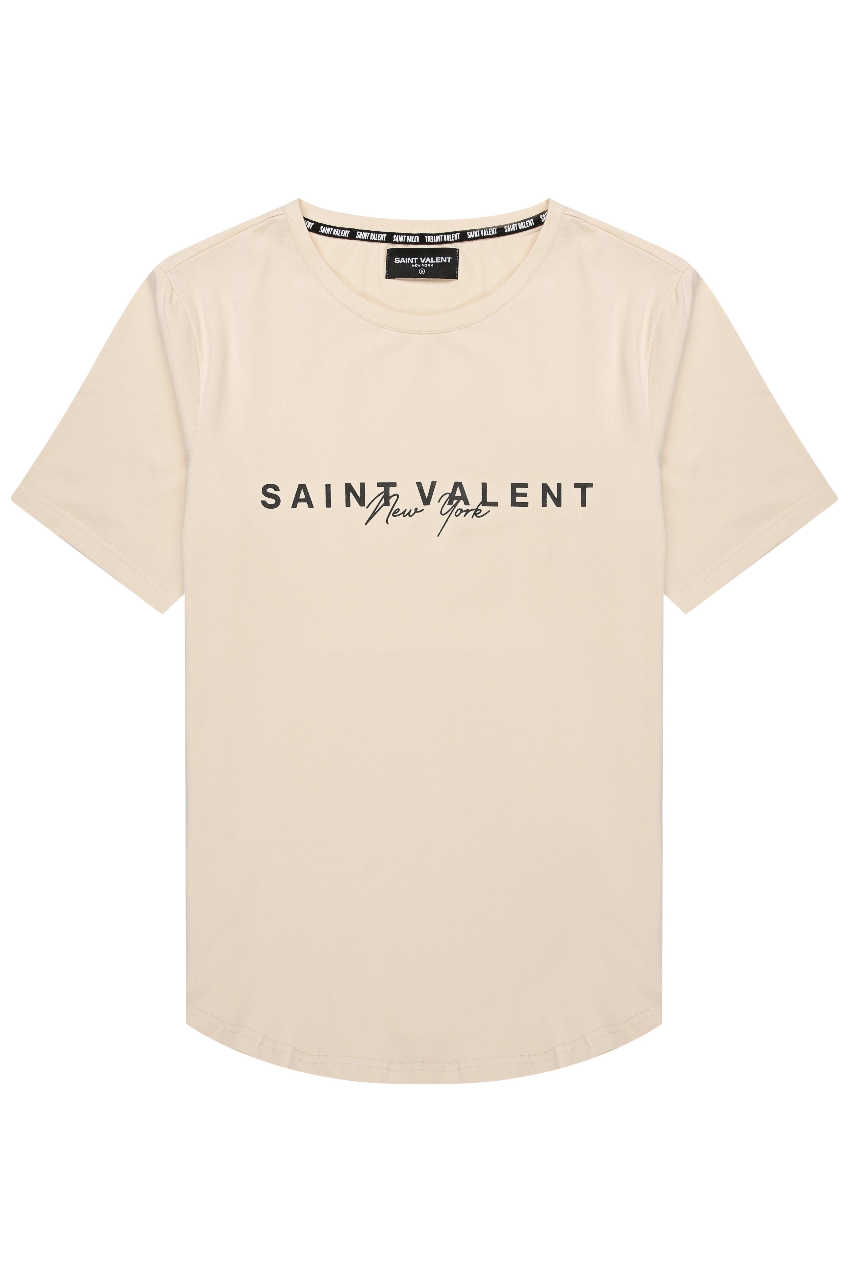 SAINT VALENT'S - NY Script Beige Tee - SAINT VALENT®